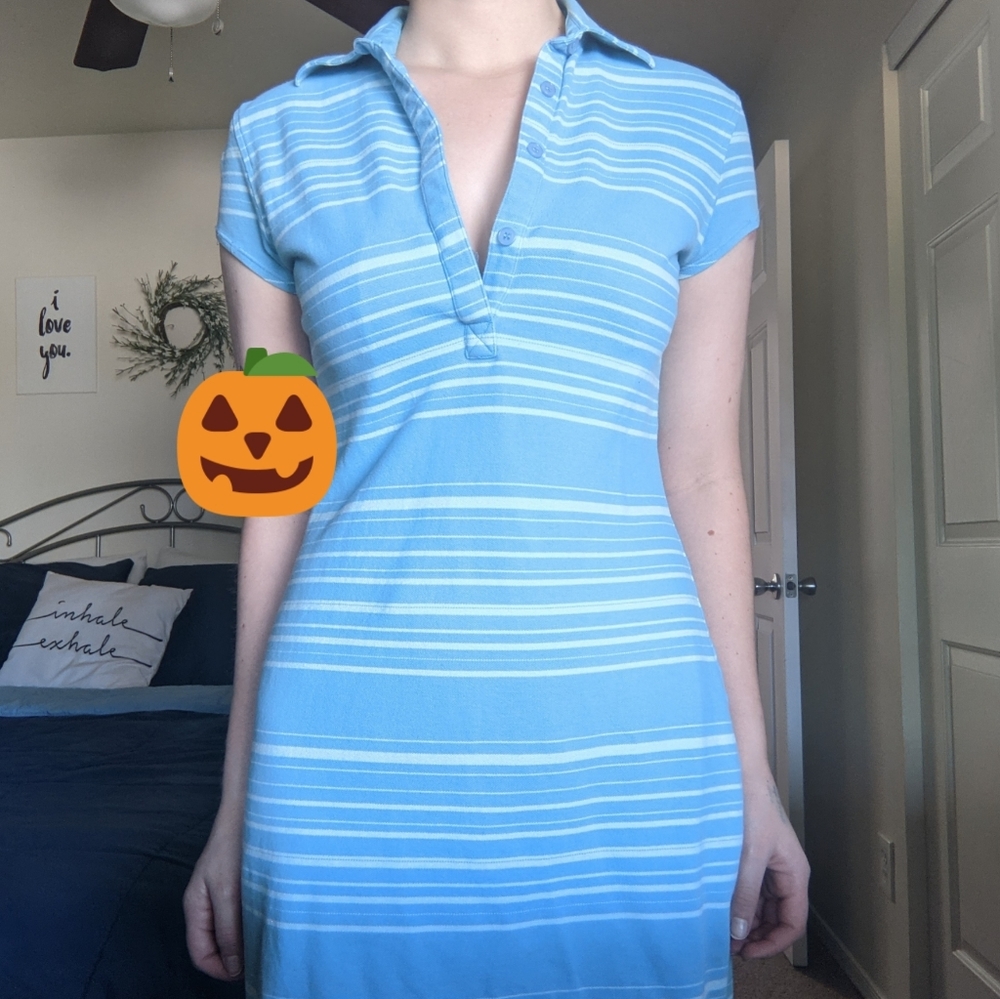 Express blue polo dress